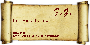 Frigyes Gergő névjegykártya