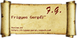 Frigyes Gergő névjegykártya